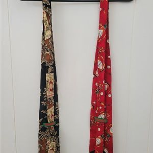 Pair of Vtg TABASCO Sauce Men's 100% Silk Neckties Ties - 57" x 3 7/8", Novelty